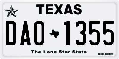 TX license plate DAO1355