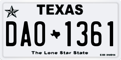 TX license plate DAO1361