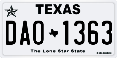TX license plate DAO1363
