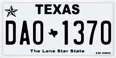 TX license plate DAO1370