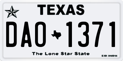 TX license plate DAO1371