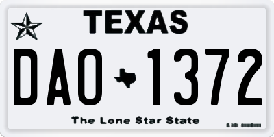 TX license plate DAO1372