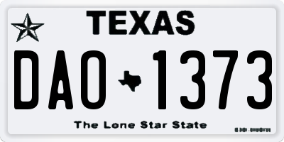 TX license plate DAO1373