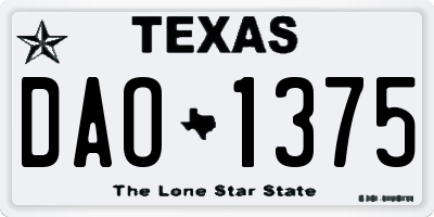 TX license plate DAO1375