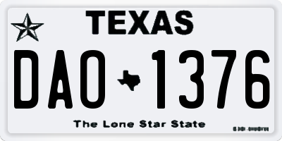 TX license plate DAO1376
