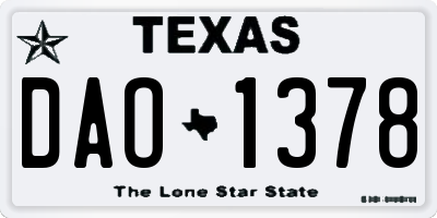 TX license plate DAO1378