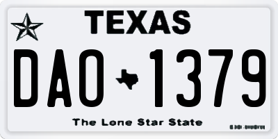 TX license plate DAO1379
