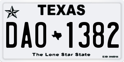 TX license plate DAO1382