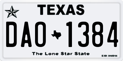TX license plate DAO1384