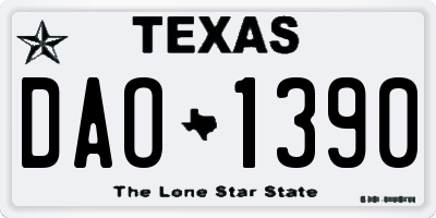 TX license plate DAO1390