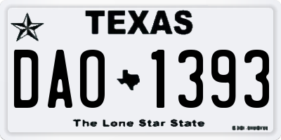TX license plate DAO1393