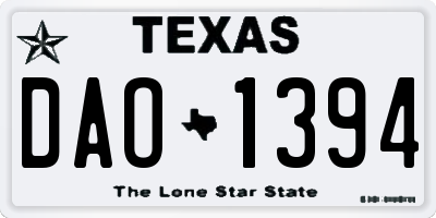 TX license plate DAO1394