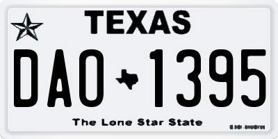 TX license plate DAO1395