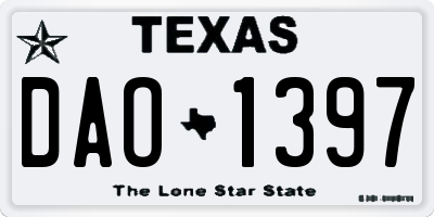 TX license plate DAO1397