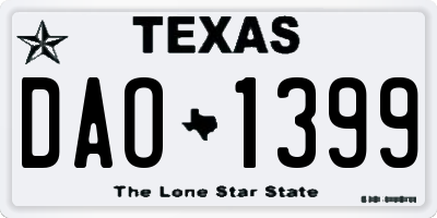 TX license plate DAO1399