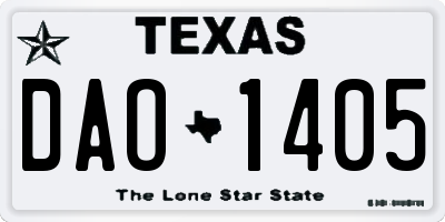TX license plate DAO1405