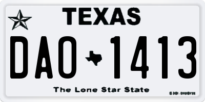TX license plate DAO1413