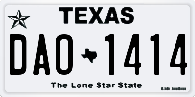 TX license plate DAO1414