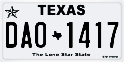 TX license plate DAO1417