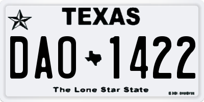 TX license plate DAO1422