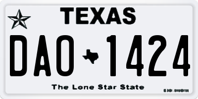 TX license plate DAO1424