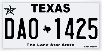 TX license plate DAO1425