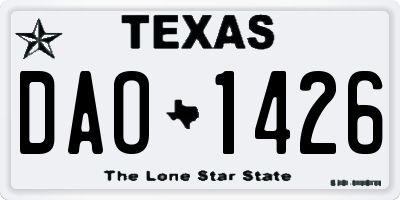 TX license plate DAO1426