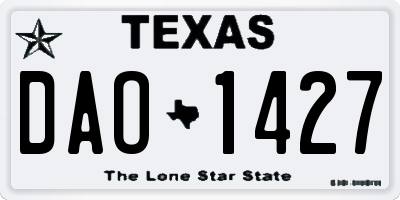 TX license plate DAO1427