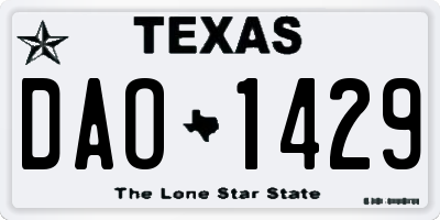TX license plate DAO1429