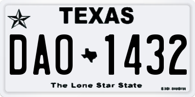 TX license plate DAO1432