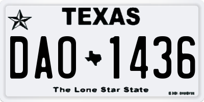 TX license plate DAO1436