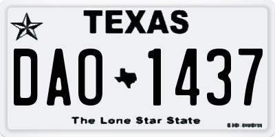 TX license plate DAO1437