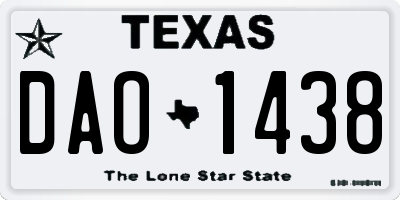 TX license plate DAO1438