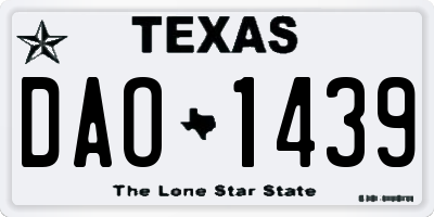 TX license plate DAO1439
