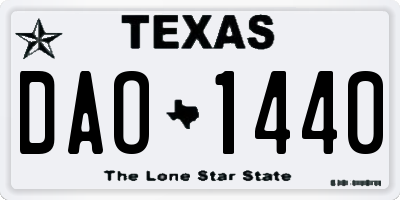 TX license plate DAO1440
