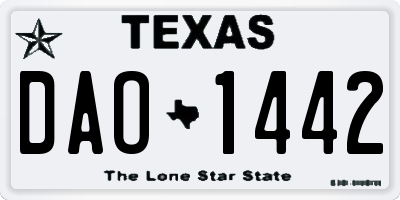 TX license plate DAO1442