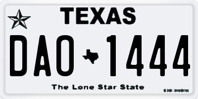 TX license plate DAO1444