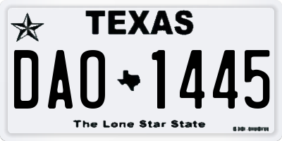 TX license plate DAO1445