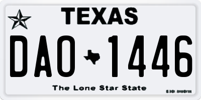 TX license plate DAO1446