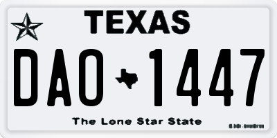 TX license plate DAO1447