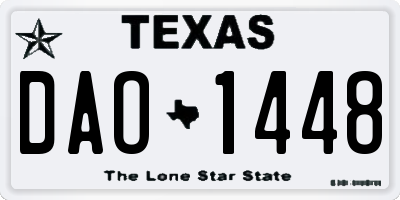 TX license plate DAO1448