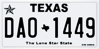 TX license plate DAO1449