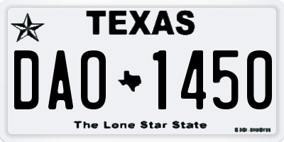 TX license plate DAO1450