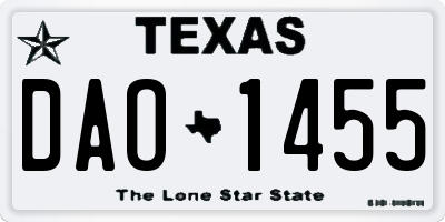 TX license plate DAO1455