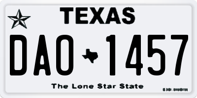 TX license plate DAO1457