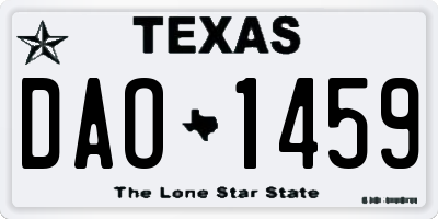 TX license plate DAO1459