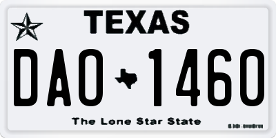 TX license plate DAO1460