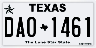 TX license plate DAO1461