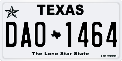 TX license plate DAO1464