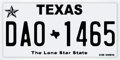 TX license plate DAO1465